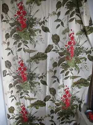 £64.99 • Buy Vintage Long Curtains Floral Print Pair