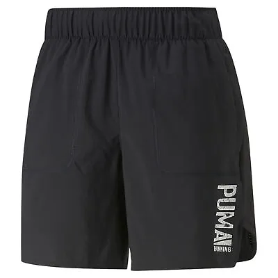 Puma Run Plcd Graphic 7  Shorts Mens Black Athletic Casual Bottoms 52241651 • $14.99