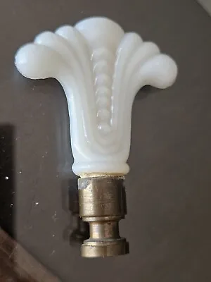 Vintage Alacite Opaque Opalescent Milk Glass Lamp Finial Moonsheaf Art Deco 3  • $29.50