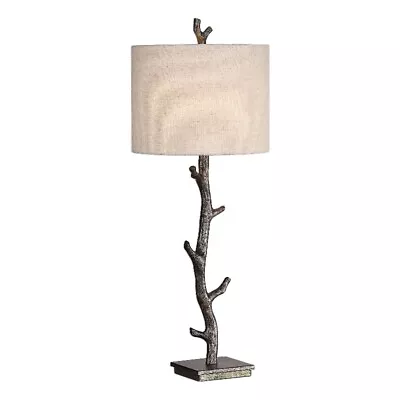 Uttermost 1-Light Farmhouse Metal Table Lamp In Bronze/Silver • $158.42