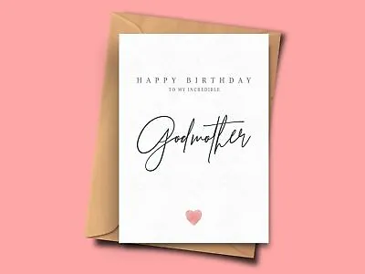 £2.95 • Buy Elegant Birthday Card For Godmother From Girlfriend Stepmum Best Friend Mum