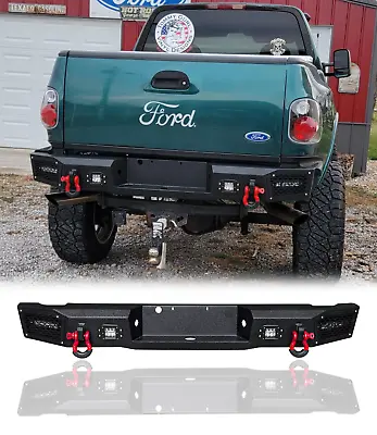 Vijay For 1997-2003 Ford F150 Flareside Steel Rear Bumper With LED Lights&D-Ring • $659.99