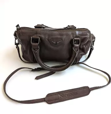 ZADIG & VOLTAIRE Sunny Small Leather Zippered Sac Shoulder Handbag - Brown • $79