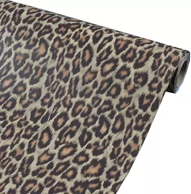 Self Adhesive Vinyl Leopard Contact Paper Shelf Liner For Cabinets Shelves Dress • $20.49