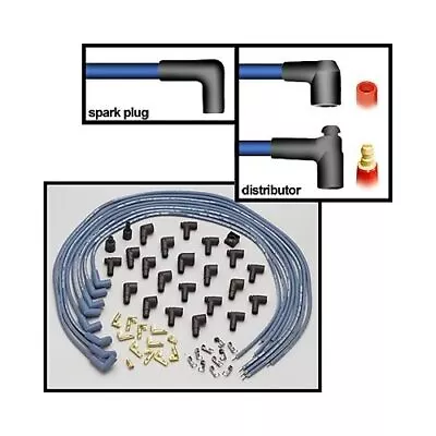 Moroso Spark Plug Wires Blue Max Spiral Core 8mm Blue 90 Degree Boots Universal • $120.98