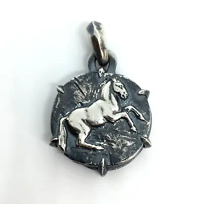 $129.99 • Buy David Yurman Sterling Silver 925 Authentic Petrvs Horse Coin Amulet Pendant