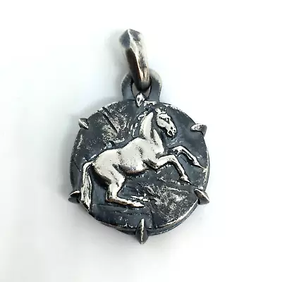 $129.99 • Buy David Yurman Sterling Silver 925 Authentic Petrvs Horse Coin Amulet Pendant