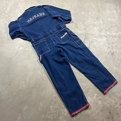 90s VTG MAURICE MALONE Mo Jeans Coveralls XXL Denim 1 Piece Jumpsuit Y2K Conart • $299.99