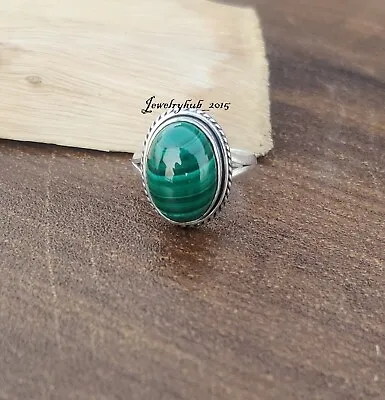 Malachite Gemstone Ring 925Sterling Silver Handmade Gift Jewelry All Size MO2194 • $14.61