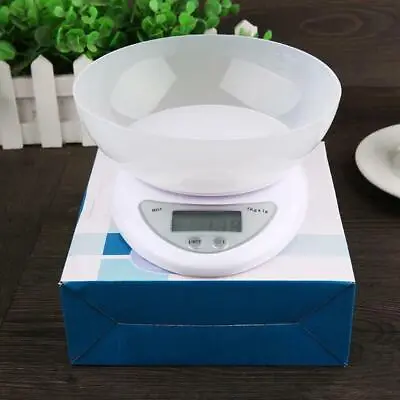 5kg Digital Kitchen Scales LCD Electronic Cooking Scale Food Bowl -20% Off • £8.10