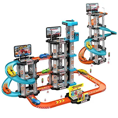 Toy Car Garage Parking Garage Race Track Playset Preschool Car Games Generous • £19.55