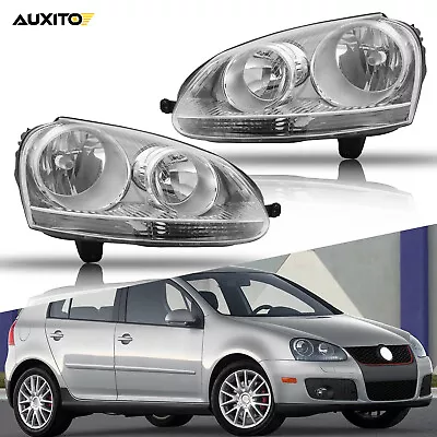 Set Headlight For 2006 2007 2008 2009 Volkswagen GTI/Jetta/Rabbit Chrome Housing • $119.99