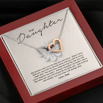 To My Daughter Necklace From Dad Daisy Message Card Daughter Father Necklaces • $19.99