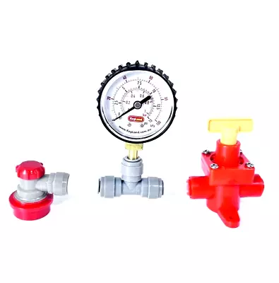 £25 • Buy Kegland Blow Tie Spunding Valve 15 PSI Gauge Corny Pushfit Integrated Ball Lock
