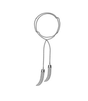 Michael Kors Silver Crystal Double Horn Long Necklacebelt Mkj3247-msrp$375 • $233.74