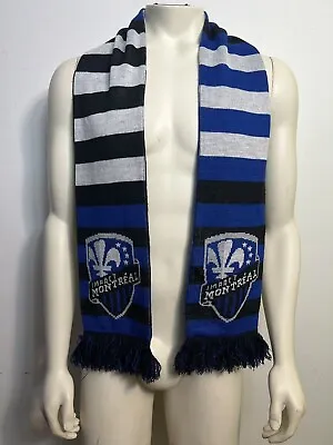 Cf Montreal Impact Mls Soccer Blue Black Striped Winter Knit Scarf Banner • $15.63