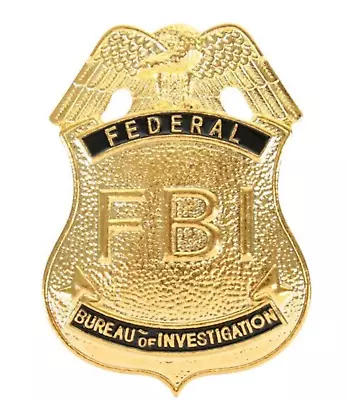 # FBI Police Badge Gold Metal Replica Federal Shield Detective Cop Costume • $8.99