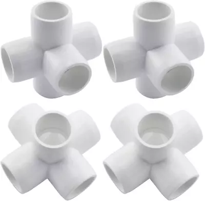 4-Pack 1 Inch 5 Way PVC Fitting Elbow Furniture Grade Pipe Connector  • $21.33