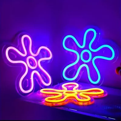 Flower Neon Signs 3pcs Vintage Flower Sign LED Light Bedroom Party Wall Decor • $57