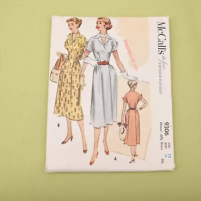 Vintage 1950s McCall’s Jiffy Dress Sewing Pattern - 9306 - Bust 30 - Complete • $20