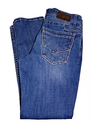 BKE Buckle Jake Straight Men's 34x32 Thick Stitch Medium Wash Denim Jeans • $29