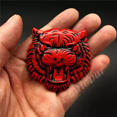 Chrome Red Black Small Tiger Head Car Trunk Rear Side Emblem Badge Decal Sticker • $7.68