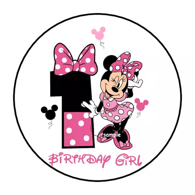 30 Minnie Mouse 1st First Birthday Stickers Envelope Seals Labels 1.5  Custom • $2.64