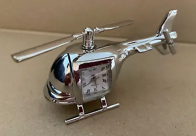 BNWT New Miniature Clock HELICOPTER Silver WIDDOP • £20.95