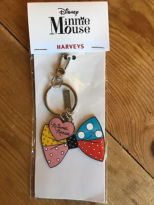 Harvey Seatbelt MINNIE MOUSE Key Chain Charm Lots Of Polka Dots Bow Heart  • $20