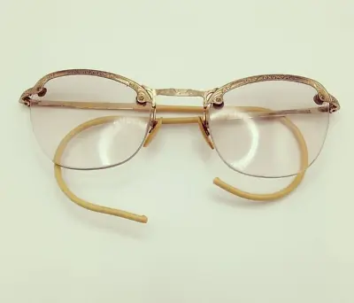 Vintage Rimless Eyeglasses Antique Frameless 1/10 12K GF C.C.C. Eyeglasses • $180