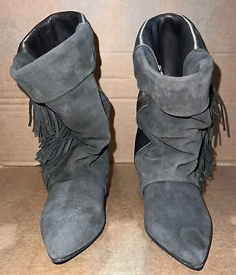 Isabel Marant Pour H&M Fringe Leather & Suede Boots (Size 7/38) Made In Portugal • $200