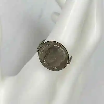 Vintage Wire Wrapped 1967 Dime Coin Ring Size 7 • $19.99