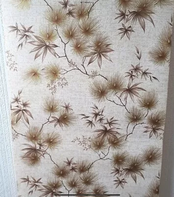 Vintage 1 Roll Coloroll ‘Pine’ Wallpaper/60’s/70 Brown/Gold/White/Floral/Nature • £15