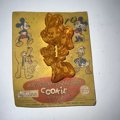 Vintage Orange Plastic Walt Disney Minnie Mouse  Cookie Cutter Original Package • $19.99