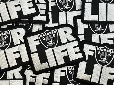 Las Vegas Raiders For Life Patch Embroidered Iron On • $5