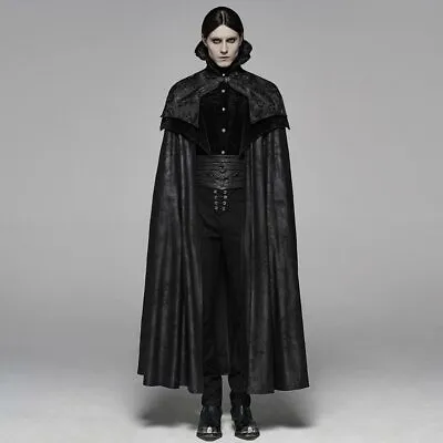 Punk Rave Luther Men's Luxurious Full Length Cape • Ships In 2-4 Weeks • Gothic • $160.82