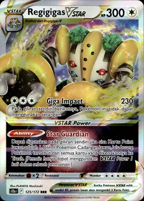 REGIGIGAS VSTAR 125/172 S12A VSTAR UNIVERSE INDONESIAN  Pokemon • £1.19