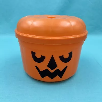 Vintage McDonalds Halloween Bucket McGoblin W/ Lid Happy Meal Pumpkin 1986 80s • $24.99