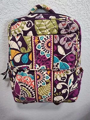 Vera Bradley Iconic Campus Backpack PLUM CRAZY Pattern 14  - MINT! • $34.99