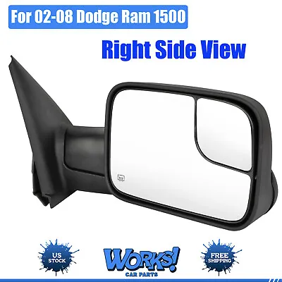 For 2002-08 Dodge Ram 1500 Power Heated Flip-Up Right Side View Tow Mirrors Pair • $54.89