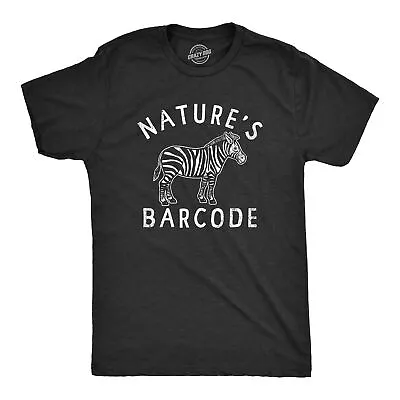 Mens Natures Barcode T Shirt Funny Zebra Stripes Joke Tee For Guys • $9.50