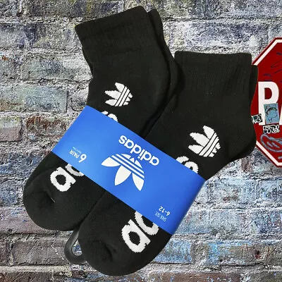 Nwt 6-pairs Pack Adidas Men's Black Quarter Cut Socks Sizes 6-12 Msrp $26.99 • $12.74