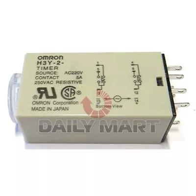 Omron New H3y-2 220vac 10s Plc Solid State Terminal Delay Timer Time Relay • $24.96