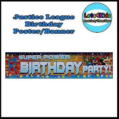 Justice League Superheroes Birthday Party Poster/banner - Party Supplies • $9