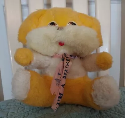 Vintage KB Bros Inc. Plush Musical Orange White Bunny Rabbit Stuffed Animal  • $16