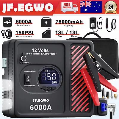 JF.EGWO 78000mAh Car Jump Starter Air Pump Battery Charger Power Bank Booster • $172.88