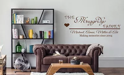 Family Personalised Names Fancy Wall Art/decal Quote Sticker - Kitchen/living!!! • £11.99