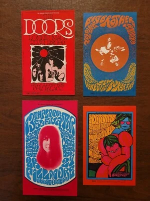 $39.99 • Buy Lot Of4 Vintage Concert Poster Postcards BG 25, 93, 115, 186 - Doors, 13th Floor