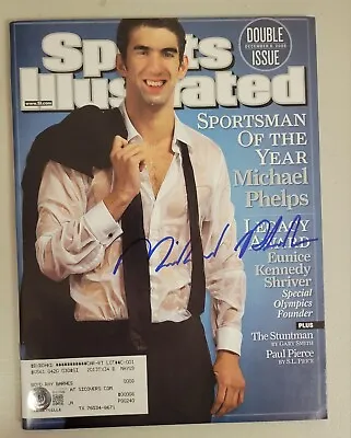 Michael Phelps Signed Sports Illustrated 12/8/08 Beckett Auto Olympics Swimming  • $399