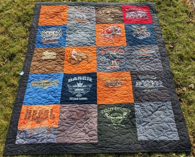 $233.82 • Buy Harley-Davidson Quilted Patchwork Blanket RARE Motorcycle Blanket Throw Tapestry